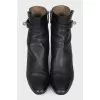 Leather ankle boots with a stable heel
