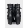 Leather ankle boots with a stable heel