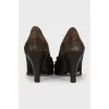 Suede high heels with embellishments