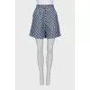 Linen shorts with signature monogram