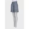 Linen shorts with signature monogram