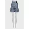 Linen shorts with signature monogram