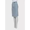 Denim skirt with branded logo