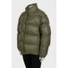 Straight-cut down jacket with a high collar