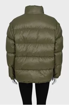 Straight-cut down jacket with a high collar