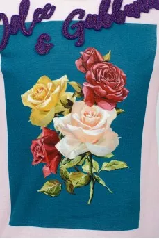 Baby T -shirt with a floral print with tag