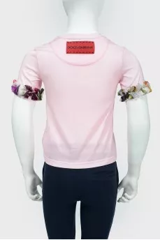 Baby T -shirt with a floral print with tag