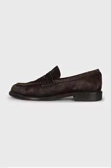 Brown suede loafers
