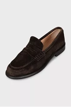 Brown suede loafers