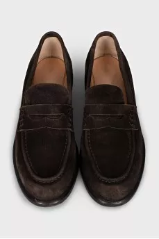 Brown suede loafers