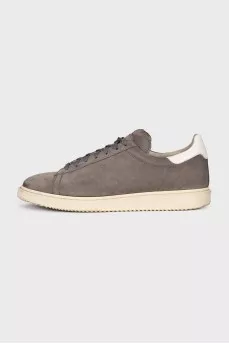 Men's gray suede sneakers