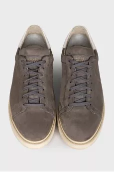 Men's gray suede sneakers
