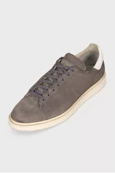 Men's gray suede sneakers