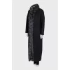 Reversible wool and cashmere coat with fur