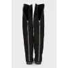 Suede over-the-knee boots with a back zip