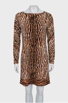 Animal print straight dress