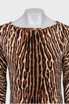 Animal print straight dress