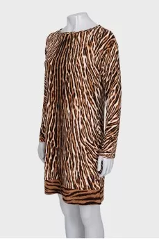 Animal print straight dress