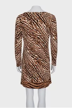 Animal print straight dress