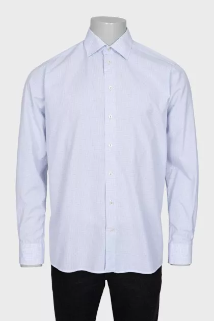Men's blue checkered shirt