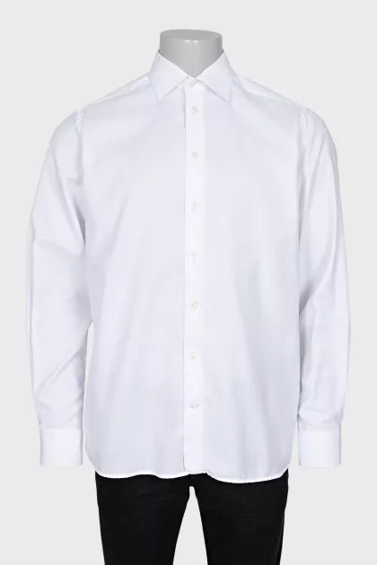 Men's straight-cut white shirt