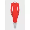 Bodycon polo dress with buttons