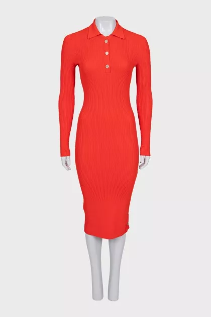 Bodycon polo dress with buttons