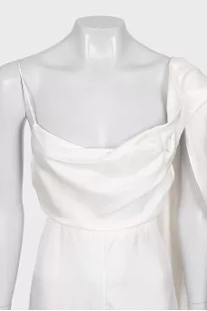 White jumpsuit with an open back