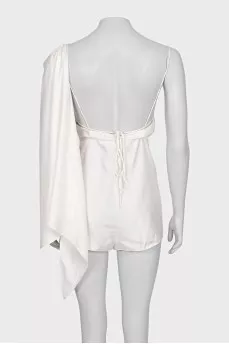 White jumpsuit with an open back