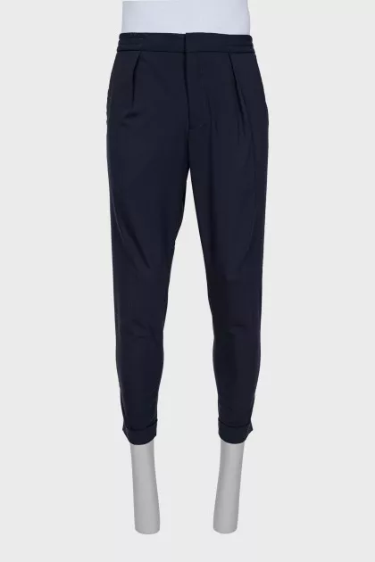 Men's cropped trousers with drawstrings
