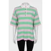 Striped wool and cashmere T-shirt