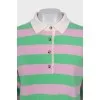 Striped wool and cashmere T-shirt