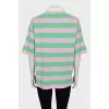 Striped wool and cashmere T-shirt
