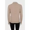 Beige button-down pullover