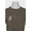 Men's green slim-fit long sleeve t-shirt