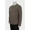 Men's green slim-fit long sleeve t-shirt