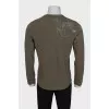Men's green slim-fit long sleeve t-shirt