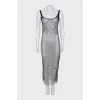 Mesh dress with rhinestones