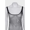 Mesh dress with rhinestones