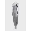 Mesh dress with rhinestones