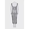 Mesh dress with rhinestones