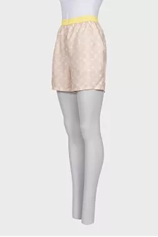 Silk shorts with signature print