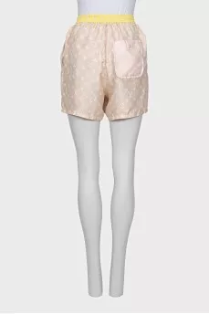 Silk shorts with signature print