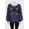 Blue linen blouse