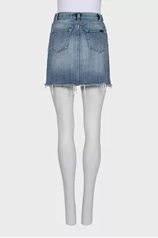 Denim skirt with a ripped effect