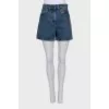 Denim shorts with signature monogram