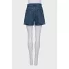 Denim shorts with signature monogram