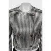 Cropped jacket in houndstooth print