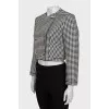 Cropped jacket in houndstooth print