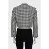 Cropped jacket in houndstooth print